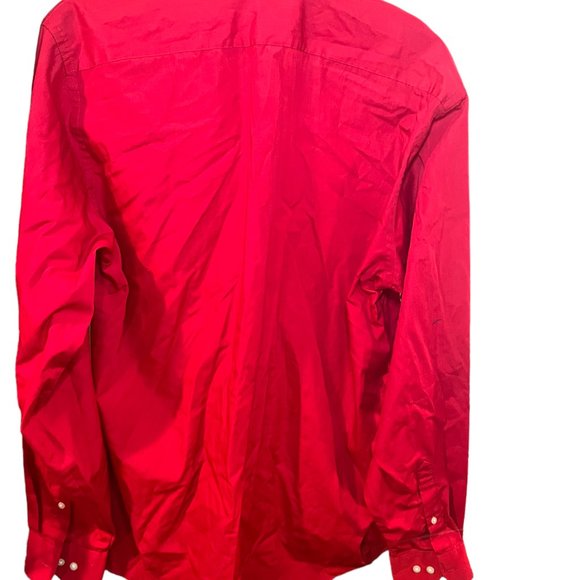 Arrow Long Sleeve Shirt Button Down Collared Button Cuff Red Large - Picture 6 of 12